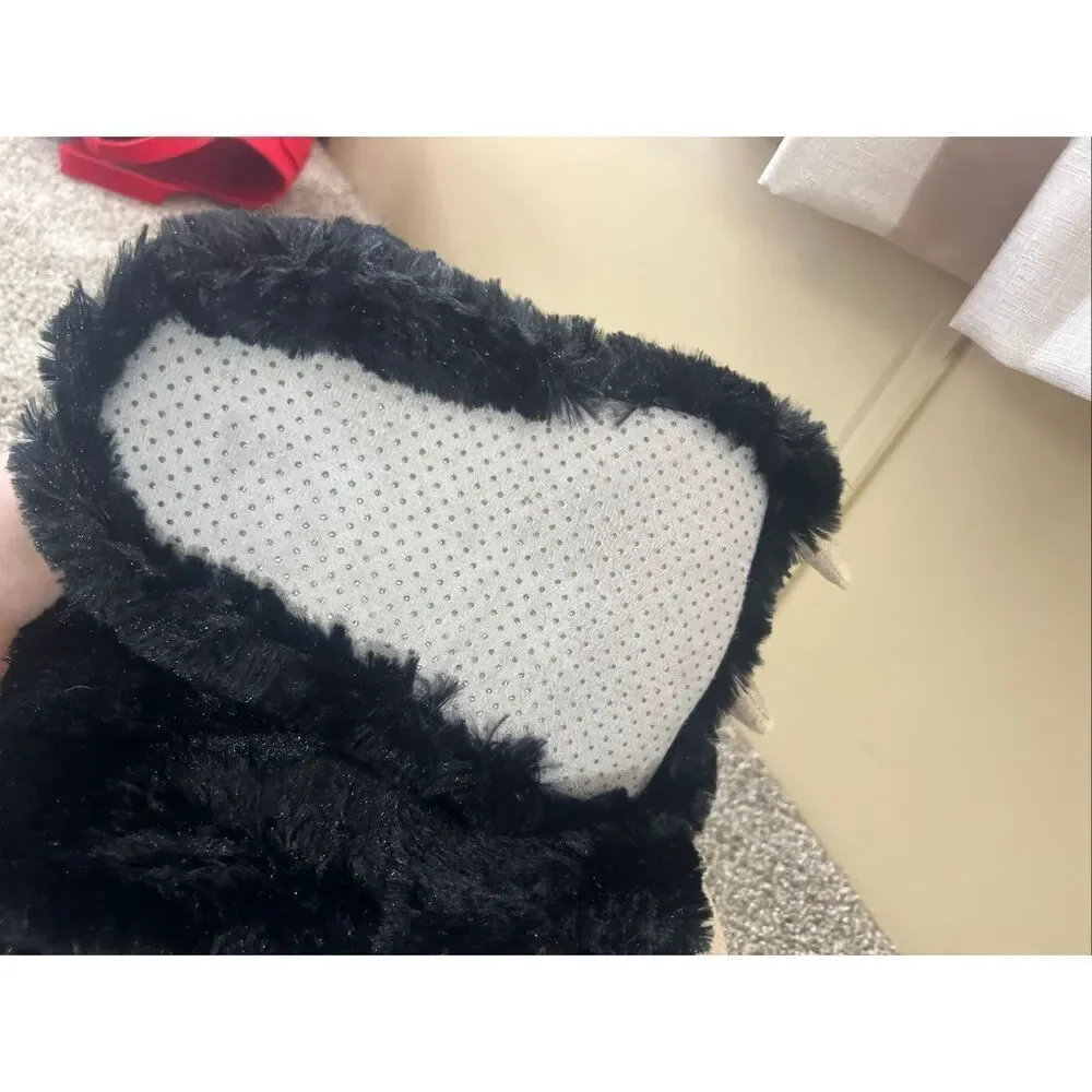 Lazy One Black Bear Paw Slippers Kids Size Medium (13-3) NEW